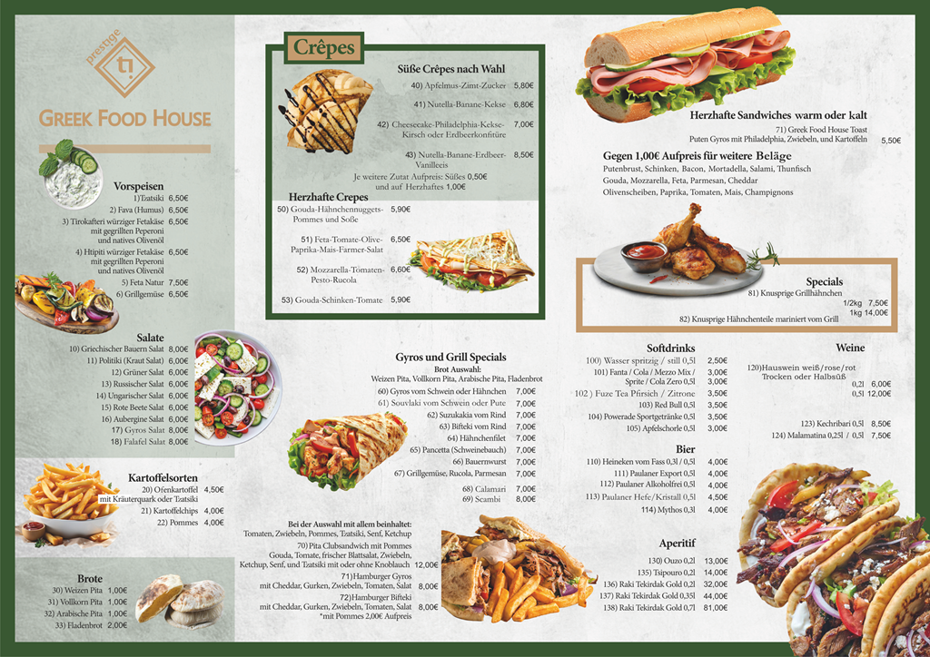 Speisekarte Greek Food House Göppingen